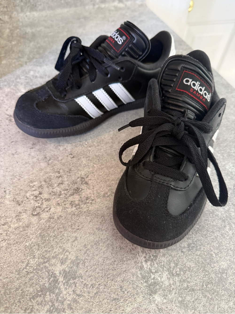 adidas Kids Samba Sneakers - Black with White Stripes